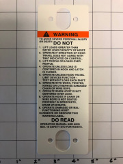 Warning Tag for Coffing JLC & EC Series 2-Speed Pushbutton Station